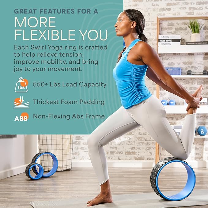 Lifepro Yoga Wheel Set for Shoulder & Neck Pain Relief, Back Alignment & Stretching, Roller for Popping, Cracking, and Stretching, Exercise Roller for Pain Relief and Flexibility