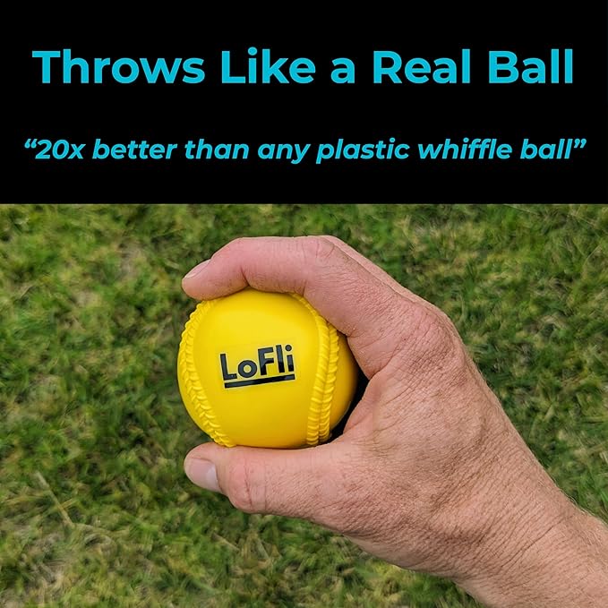 LoFli Limited-Flight Training Baseballs - Regulation Size & Weight, Soft, Safe & Durable - Indoor & Outdoor Practice for Kids & Adults – 6 Pack – Yellow