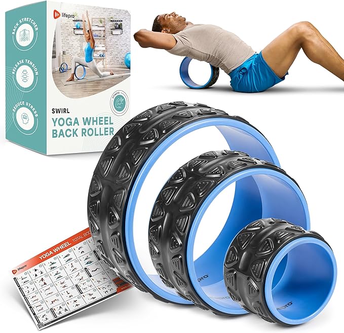 Lifepro Yoga Wheel Set for Shoulder & Neck Pain Relief, Back Alignment & Stretching, Roller for Popping, Cracking, and Stretching, Exercise Roller for Pain Relief and Flexibility