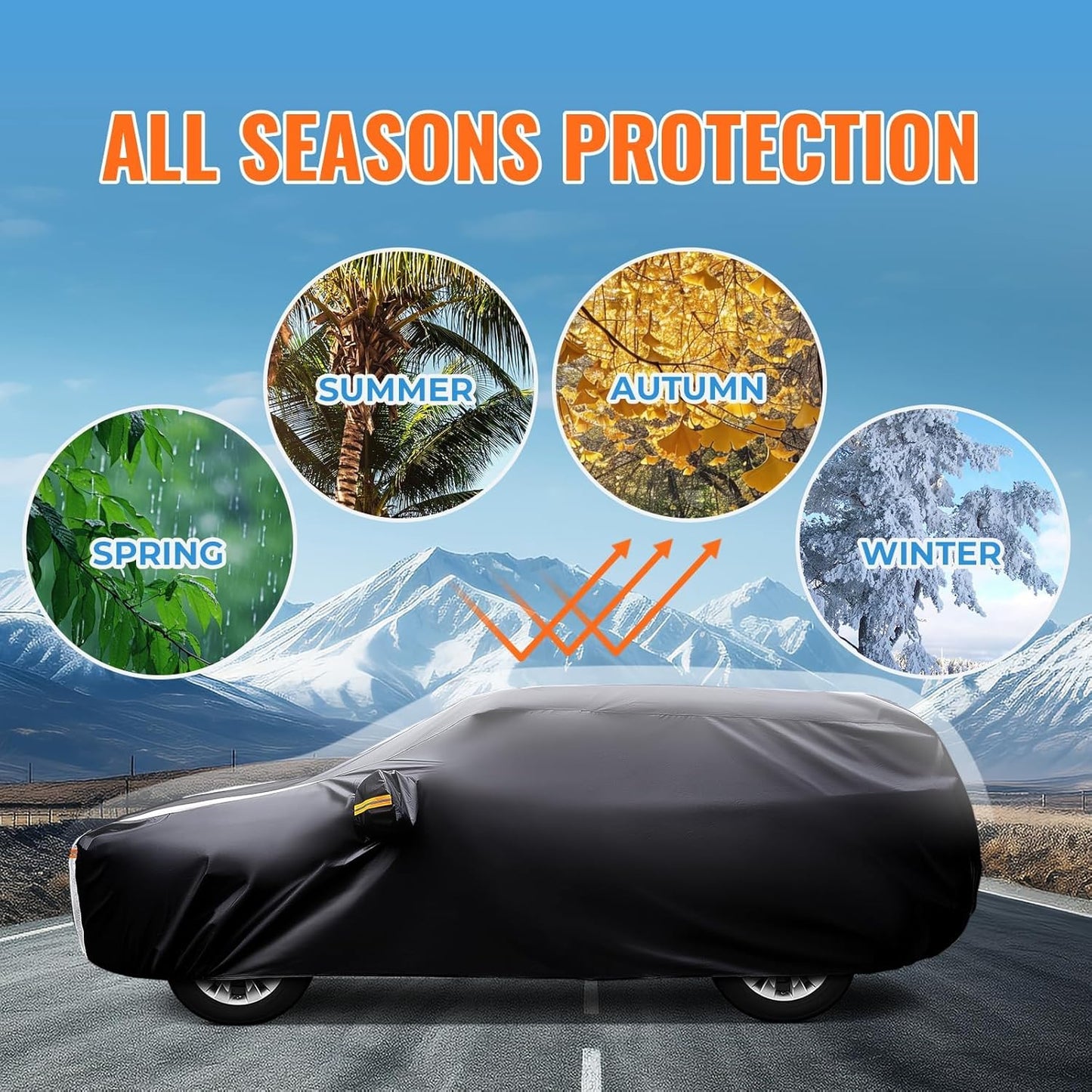 Ford Escape Car Cover 100% Waterproof All Weather, Gift with Towel, 10 Layers SUV Car Cover Custom Fit 2000-2025 Ford Escape, Full Exterior Car Covers Rain Sun UV Protection with Door Zipper.