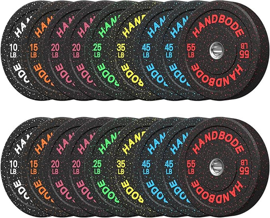 2-Inch Bumper Plates High Bounce, Olympic Weight Plate Set 45/100/160/190/260/300lb, Barbell Weight Plates Set for Home Gym, Colored Weights Rubber Strength Training Plate for Weight Lifting