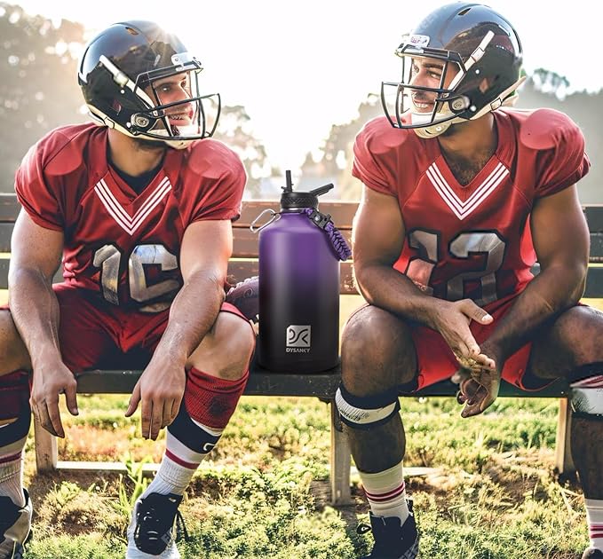 1 Gallon Water Bottle Insulated | Thickened Stainless Steel Vacuum Metal Water Jug | Portable Sports Large for Gym and Hiking with Straw, Carrier Bag, Handle Strap | BPA-Free 128 oz