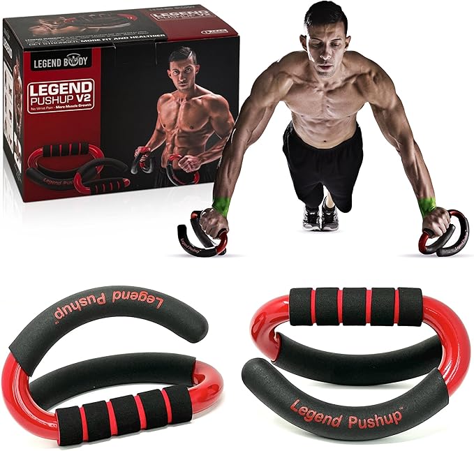 Legend Pushup – Advanced Push-Up Bars to Eliminate Wrist Pain, Generate More Muscle Growth, Deliver Faster Results, and Prevent Plateaus – Rocking Handle Design for Natural Movement and Effective Workouts