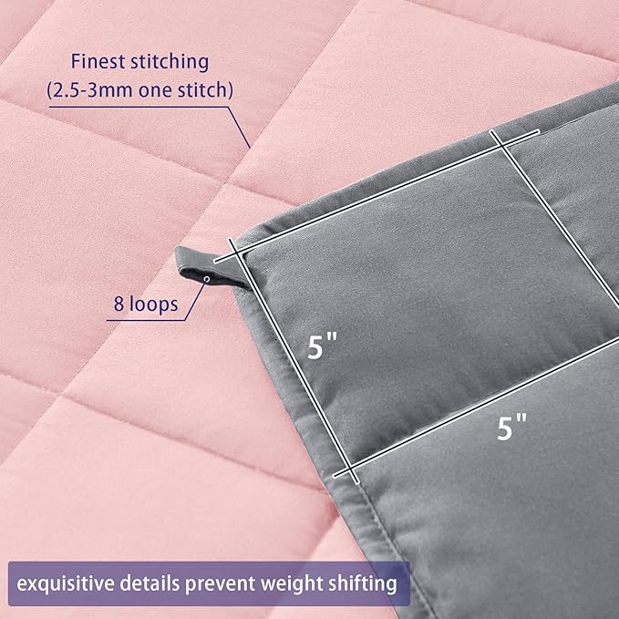 King Size Weighted Blanket for Adults (30 lbs, 80” x 87”, Pink Grey) Cooling Heavy Blanket for Sleeping Perfect for 290-310 lbs, Breathable Blanket for Adults & Couple All Season, Machine Washable
