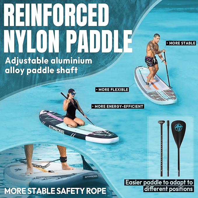 11'6"x35" Inflatable Paddle Board, 450lbs Extra Wide Stand Up Paddleboard for Adults with Premium SUP Accessories Kit & Backpack, Blow Up Kayak Non-Slip Stable Deck Boat for Yoga Fishing Surf