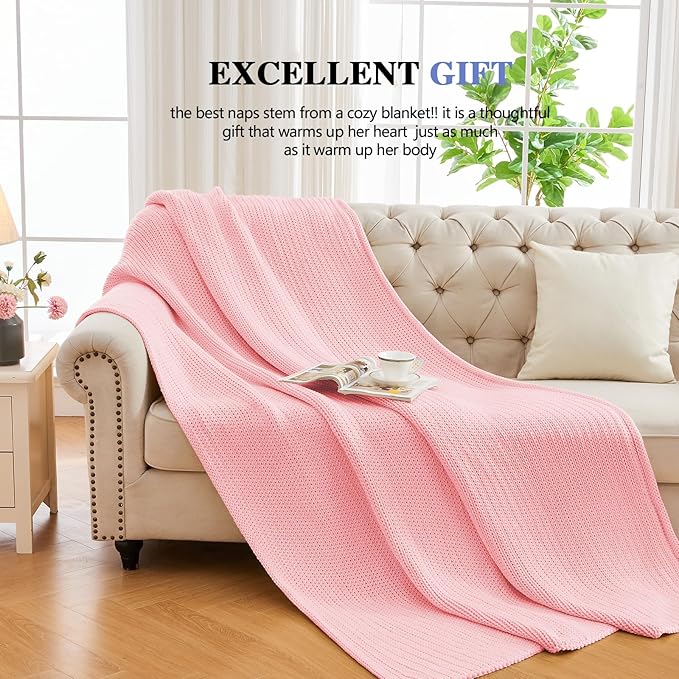 L'AGRATY Knitted Weighted Blanket - 60"x80" 15lbs Cooling Chunky Knit Heavy Blanket for Adults Braided Crochet Throw Thick Cable Yarn Knit Decorative No Beads Evenly Weighted Machine Washable