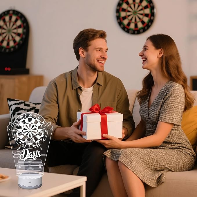 Light Up Dart Holder, 16 Colors Changing Lights Acrylic Dart Holder Stand with Remote Control, Birthday Christmas Gifts for Men Player or Darts Enthusiasts