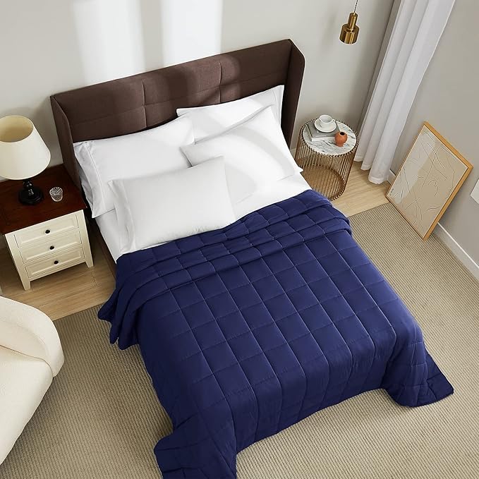 L'AGRATY Weighted Blanket - 80"x87" 20lbs Cooling Breathable Heavy Blanket Microfiber Material with Glass Beads for Adult All-Season Summer Fall Winter Soft Thick Comfort