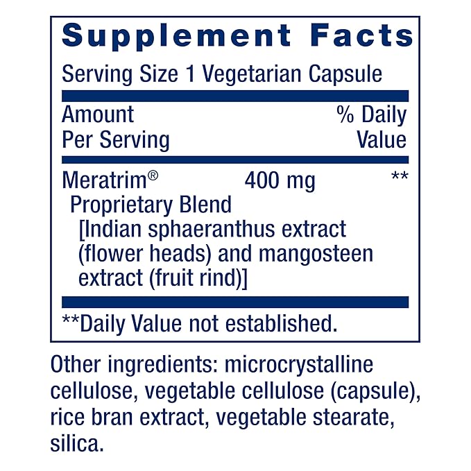 Life Extension Waistline Control™, S. indicus, Mangosteen, Meratrim®, Healthy Weight, Waistline, Non-GMO, Gluten Free, Vegetarian, 60 Capsules