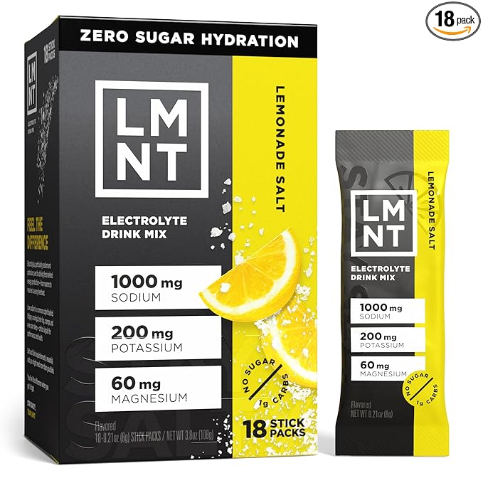 LMNT Zero Sugar Electrolytes - Lemonade | Drink Mix | 18-Count