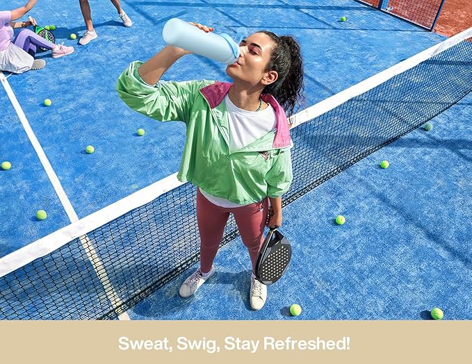 26 oz Insulated Water Bottle with 2-in-1 Straw and Spout Lid, Keep Cold 24H, Leak-Proof, Fits in Car Cup Holder, Stainless Steel Water Bottle for Sports, Gym, Travel, and School (Mousse)