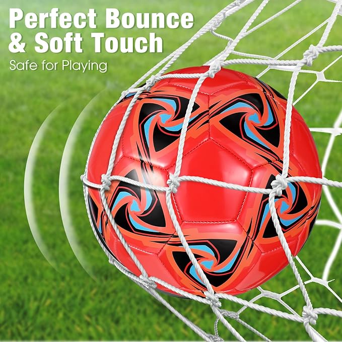 Lenwen 12 Pcs Soccer Balls with Pump Bulk Official Size 5 4 3 Kids Teen Adult Indoor Outdoor Sports Soccer Ball Toddler Youth Gift for Training Game Practice Christmas Operation