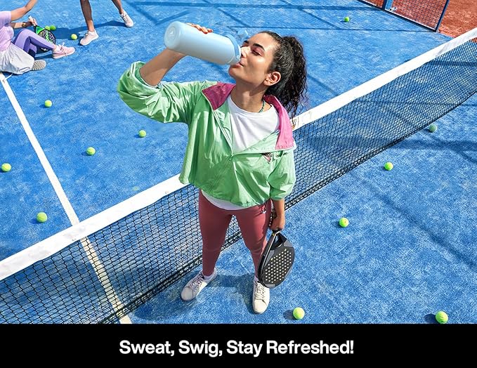 32 oz Insulated Water Bottle with 2-in-1 Straw and Spout Lid, Keep Cold 24H, Leak-Proof, BPA-Free, Double Wall Stainless Steel Water Bottle for Sports, Gym, Travel, and School (Dark Knight)