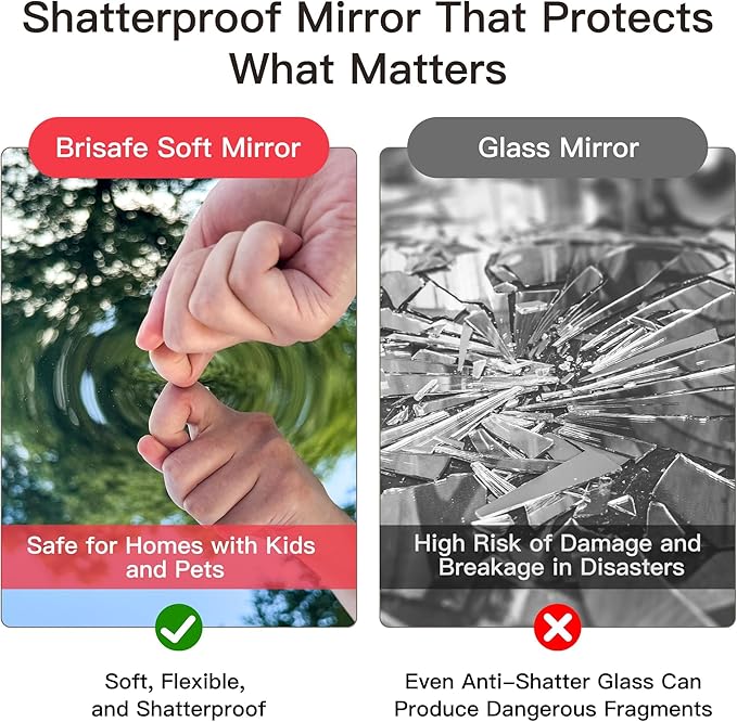 2PCS 79" X 40" Gym Mirror - Full Length Wall Mirror for Gyms, Dance Studios, Home and Yoga - Easy Installation, Ultra Light Shatterproof Nano Miorror Reduces 60% Commercial Insurance Costs, 5LB Each