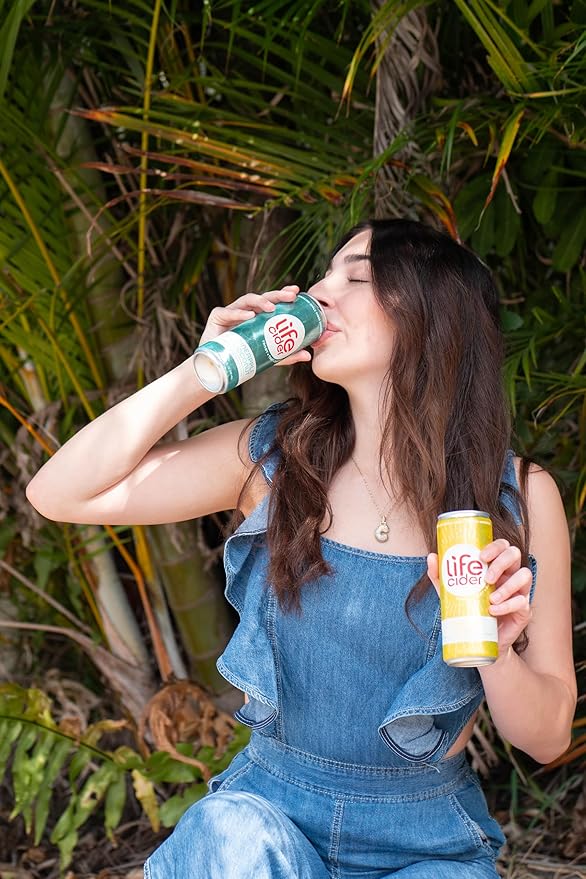 Life Cider | 12 Pack (12 Fl Oz) | Mango Citrus | Sparkling Apple Cider Vinegar Beverage | Digestive Health & Immunity Benefits | Low Calorie & Low Carb Drinks | Vitamins C, D3, Zinc, B12