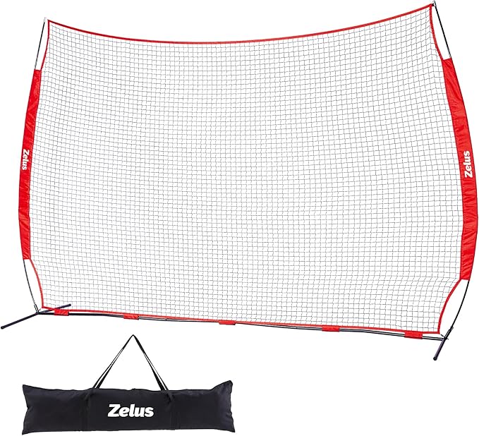 12x9ft / 16x10ft Barricade Backstop Net, Ball Sports Barrier, Practice Net for Baseball, Softball, Lacrosse, Soccer, Basketball and More