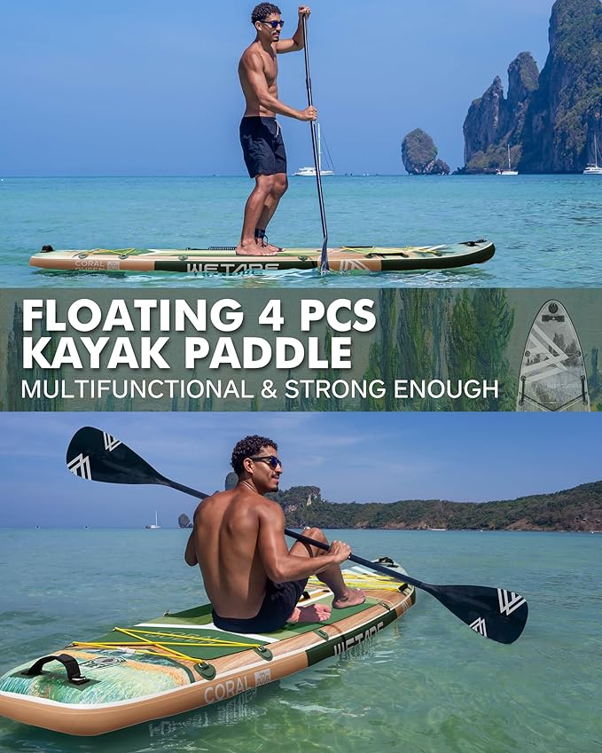 11'6"x35" Inflatable Paddle Board, 450lbs Extra Wide Stand Up Sup Board for Adults, Blow Up Paddleboard Kayak Non-Slip Stable Deck Boat for Yoga Fishing Surf