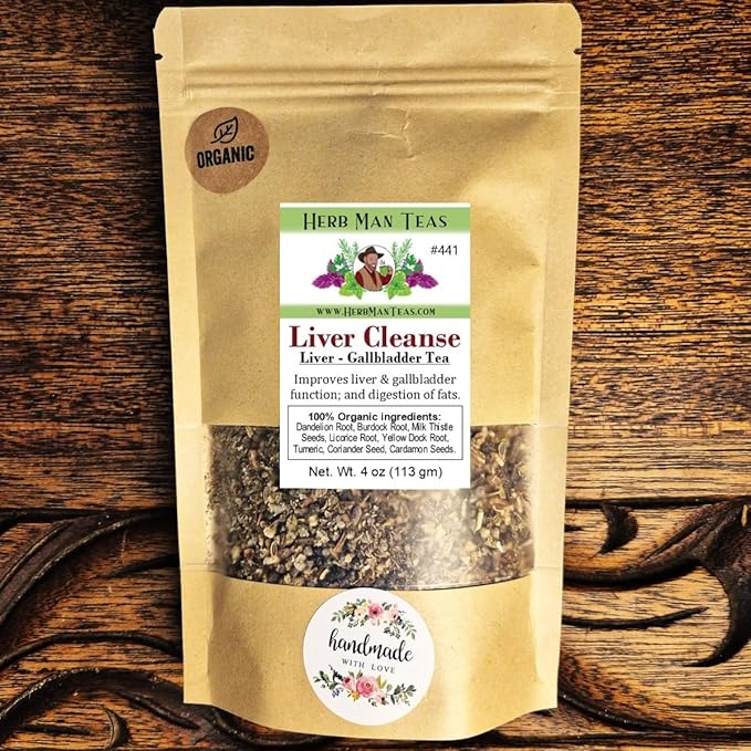 LIVER TEA — Organic Herbal Blend to Support Liver & Gallbladder Function, Healthy Digestion, and Fat Utilization — by Master Herbalist Khabir, Non-GMO, No Additives
