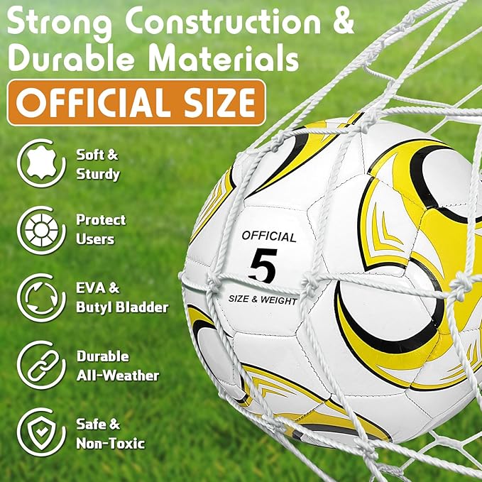 12 Pcs Soccer Balls Bulk Size 4 Soccer Balls with Pump Soft Football Outdoor Indoor for Sport Training Practice Game Gift for Youth Teen Adult