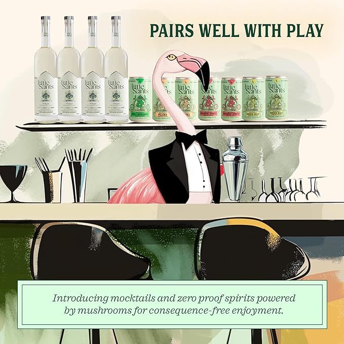 Little Saints Non-Alcoholic Drinks Variety Pack - Sugar Free & Zero Proof Mocktails Include Ginger Mule, Negroni Spritz, Spicy Margarita & Paloma - Ready-to-Drink Beverage for Parties & Celebrations (8oz, 12 pk)