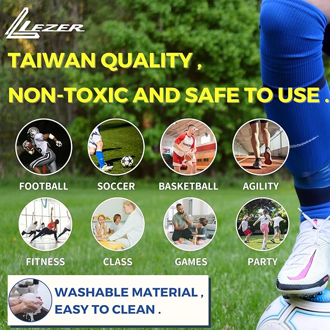 LEZER 6 Inch 8 Inch Flat Cones, Spot Markers, Soccer Cones, Field Court Markers, Sit Spots, Flat Discs, Soccer Training Equipment, Agility Practice, Football, Made in Taiwan