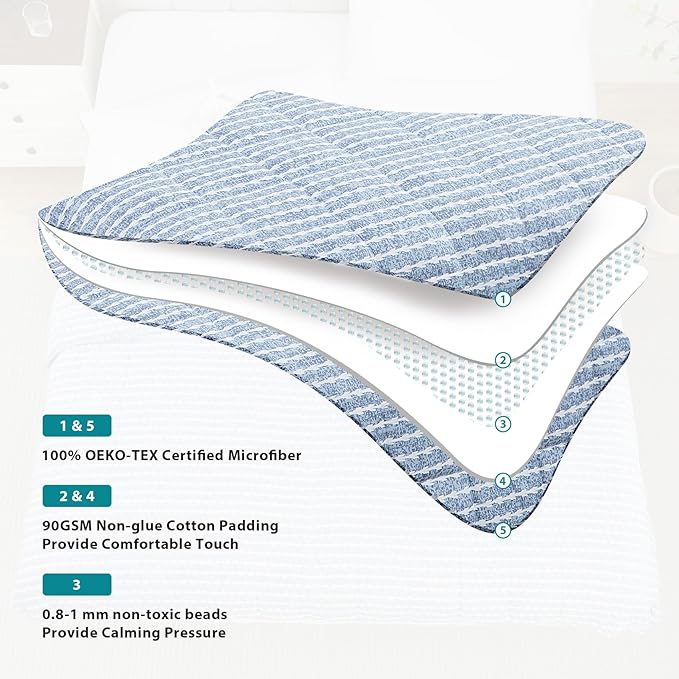 L'AGRATY Weighted Blanket - 60"x80" 25lbs Cooling Breathable Heavy Blanket Microfiber Material with Glass Beads for Adult All-Season Summer Fall Winter Soft Thick Comfort