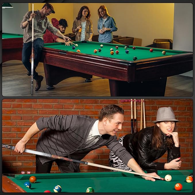 Kmise Professional Pool Cue Stick - 19 20 21oz Canadian Maple Cue Sticks, Low Deflection Shaft with Telescopic Carbon Fiber Extension, Pool Sticks for Aults, Billiard Cue Sticks with Leather Cue Case