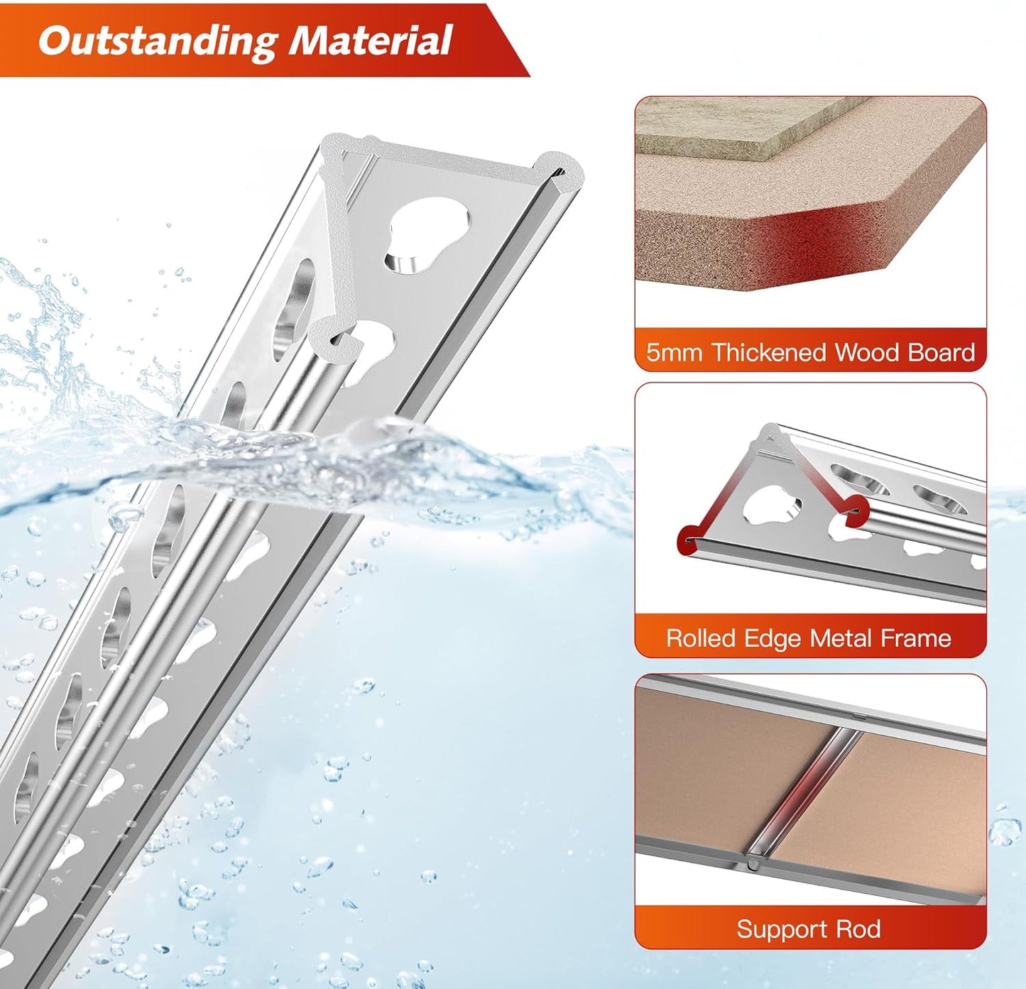 REIBII 60.05" H Storage Shelves 1840LBS Garage Shelving Heavy Duty Shelving 4 Tier Garage Shelves Adjustable Metal Shelf for Kitchen Basement Pantry Warehouse 35.45" W x 17.72" D x 60.05" H