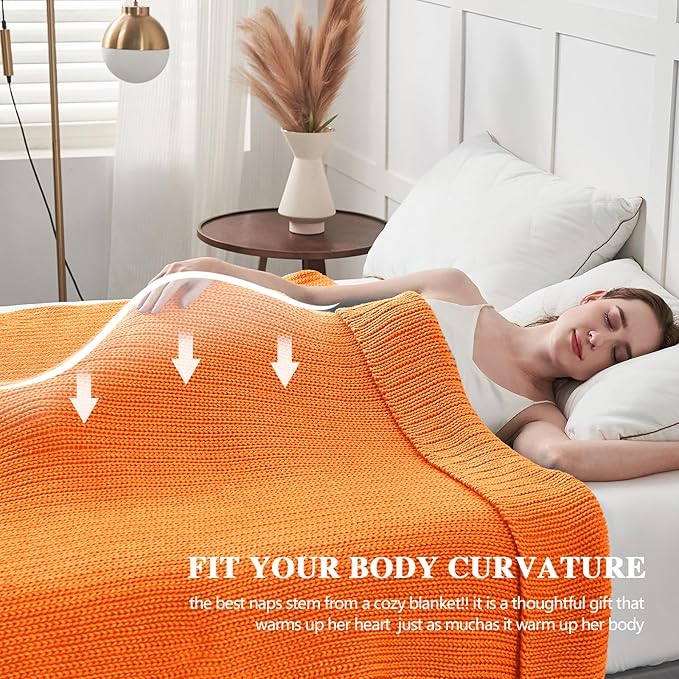 L'AGRATY Knitted Weighted Blanket - 60"x80" 20lbs Cooling Chunky Knit Heavy Blanket for Adults Braided Crochet Throw Thick Cable Yarn Knit Decorative No Beads Evenly Weighted Machine Washable