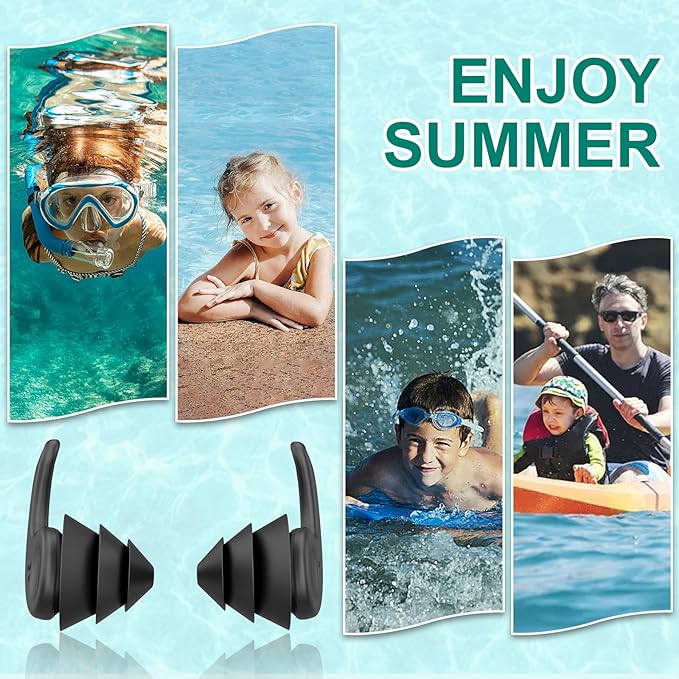 Kids Swimming Ear Plugs,3 Pairs Waterproof Reusable Silicone Child Swim Earplugs for Swimming Surfing Bathing Showering,Small Children Water Ear Plugs Suitable for Boys and Girls (Kids 4-12 Years Old)