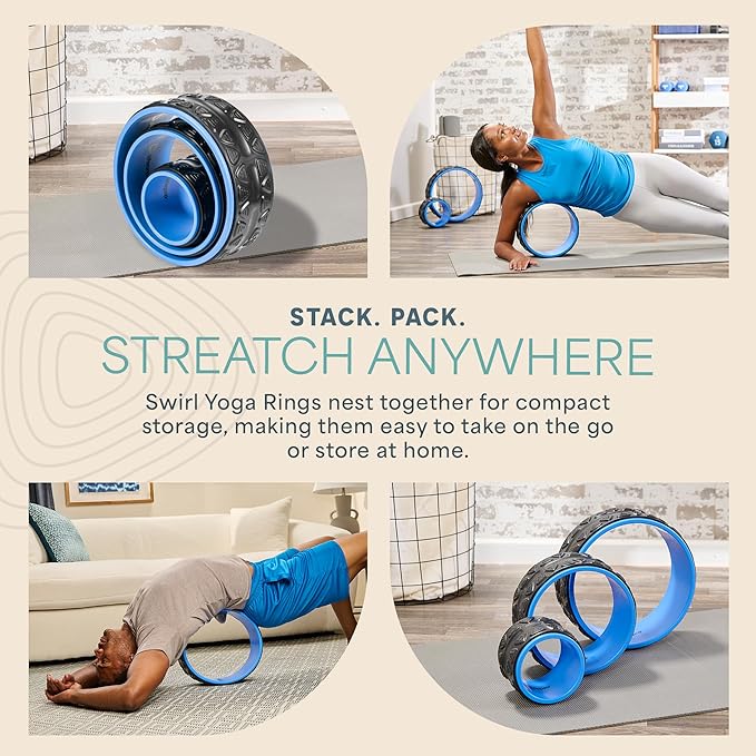 Lifepro Yoga Wheel Set for Shoulder & Neck Pain Relief, Back Alignment & Stretching, Roller for Popping, Cracking, and Stretching, Exercise Roller for Pain Relief and Flexibility