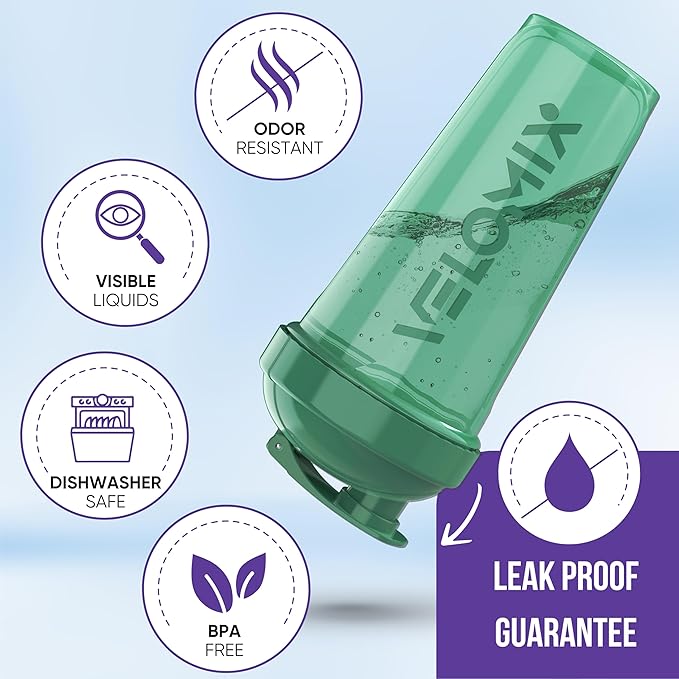 '-6 PACK- 28 oz Protein Shaker Bottle for Protein Mixes - 6x Wire Whisk | Leak Proof Shaker Cups for Protein Shakes | Protein Shaker Bottle Pack | Protein Shake Cup (Hawai Shadows)