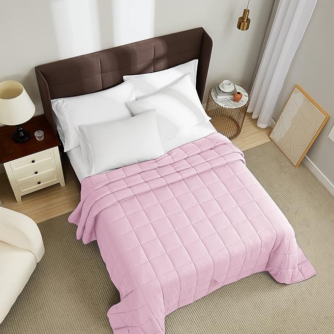 L'AGRATY Weighted Blanket - 80"x87" 20lbs Cooling Breathable Heavy Blanket Microfiber Material with Glass Beads Big Blanket for Adult All-Season Summer Fall Winter Soft Thick Comfort Blanket