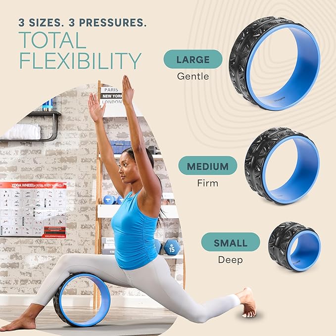 Lifepro Yoga Wheel Set for Shoulder & Neck Pain Relief, Back Alignment & Stretching, Roller for Popping, Cracking, and Stretching, Exercise Roller for Pain Relief and Flexibility