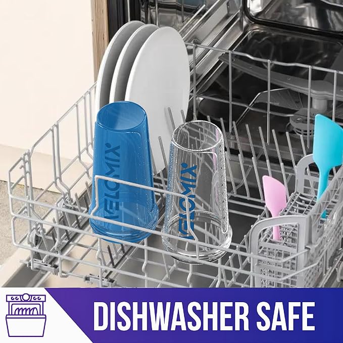 '-2 Pack- 28 oz Protein Shaker Bottles for Protein Mixes - 2x Wire Whisk | Leak Proof Shaker Cups for Protein Shakes | Protein Shaker Bottle Pack | Shakers for Protein Shakes-Blue&Transparent