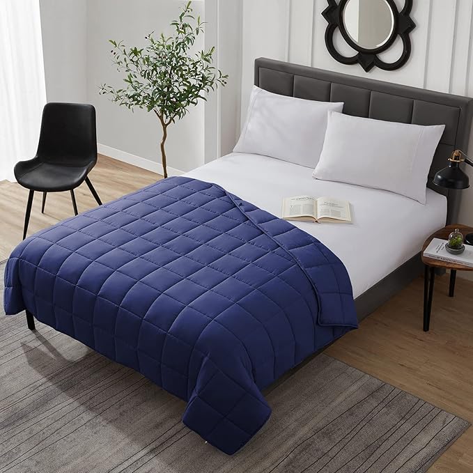 L'AGRATY Weighted Blanket - 36"x48" 5lbs Cooling Breathable Microfiber Material with Glass Beads Small Blanket for Kids All-Season Summer Fall Winter Soft Thick Comfort