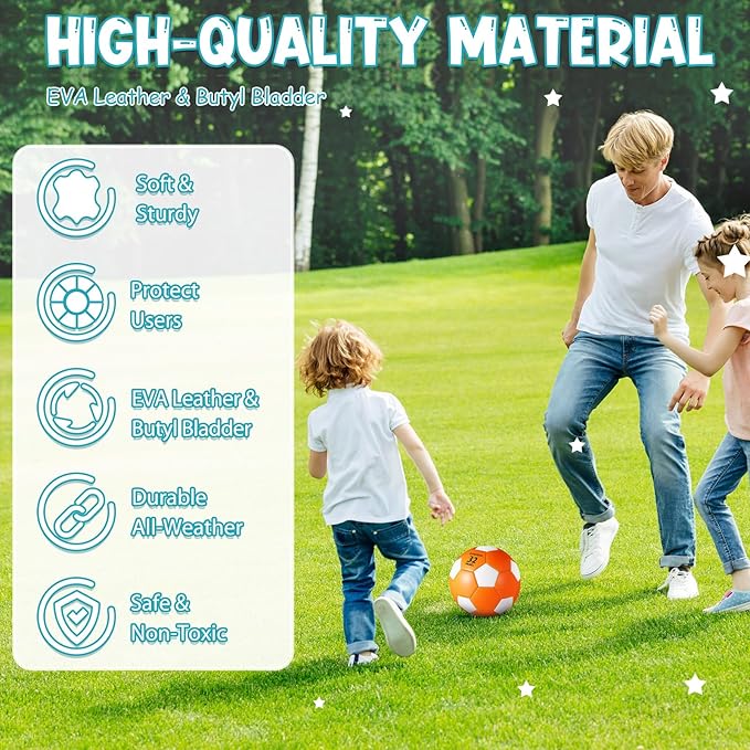 Libima 12 Pcs Soccer Balls with Pump Official Size 3/4/5 Soccer Ball Bulk for Child Adult School Sport Training Practice Christmas Operation