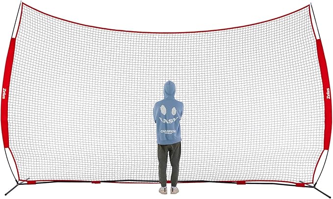 12x9ft / 16x10ft Barricade Backstop Net, Ball Sports Barrier, Practice Net for Baseball, Softball, Lacrosse, Soccer, Basketball and More