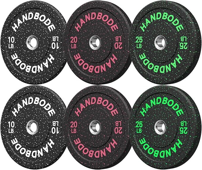 2-Inch Bumper Plates High Bounce, Olympic Weight Plate Set 45/100/160/190/260/300lb, Barbell Weight Plates Set for Home Gym, Colored Weights Rubber Strength Training Plate for Weight Lifting