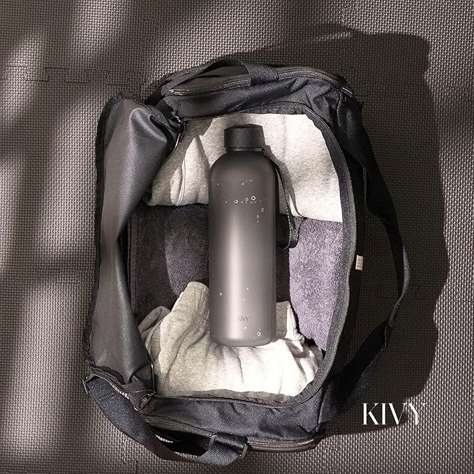 KIVY Large Water Bottle 50oz [Lightweight & Shatterproof] - Fits Backpack & Cupholder for Travel, Sports, School - Clear, No Straw, 1.5 Liter