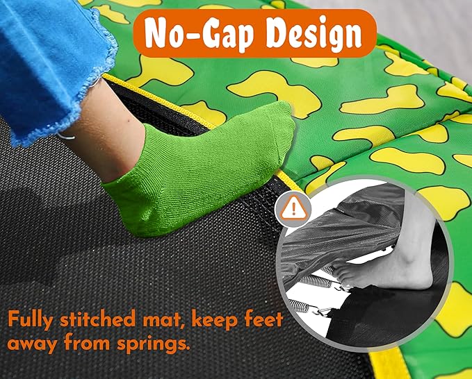 36" Trampoline with No-Gap Design, Mini Trampoline for Kids, 3FT Indoor/Outdoor Rebounder with Handle