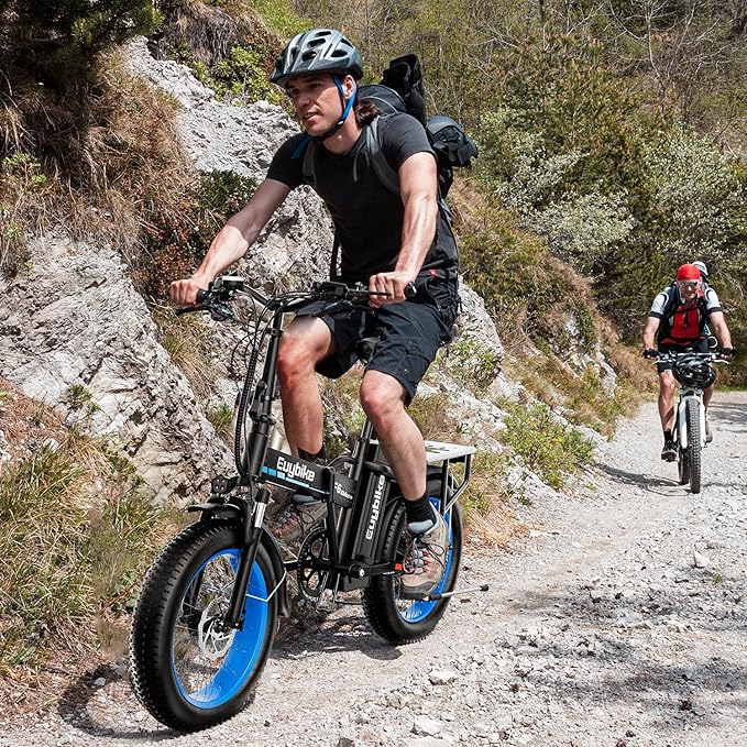 1000W Folding Electric Bike, 48V 20AH Large Removable Battery E Bike, 30+MPH, 80 Miles Max Range, 20" Fat Tire Electric Bike for Adults, Adult Electric Bicycles for Commute Beach Snow