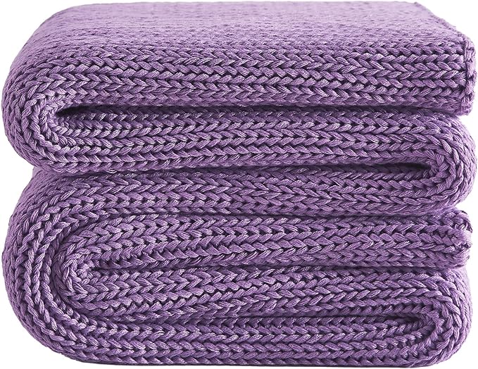 L'AGRATY Knitted Weighted Blanket - 60"x80" 15lbs Cooling Chunky Knit Heavy Blanket for Adults Braided Crochet Throw Thick Cable Yarn Knit Decorative No Beads Evenly Weighted Machine Washable