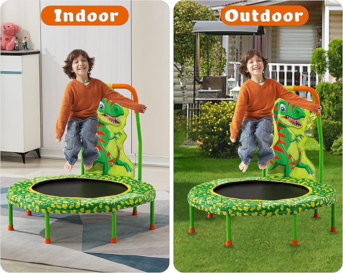 36" Trampoline with No-Gap Design, Mini Trampoline for Kids, 3FT Indoor/Outdoor Rebounder with Handle