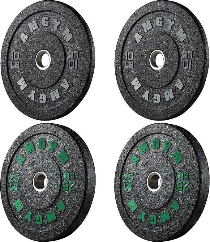 2 Inch Bumper Plates，10-500lbs，Barbell Rubber Olympic Weight Plates Set for Home Gym, Strength Training & Weight Lifting, Multiple Options Colors